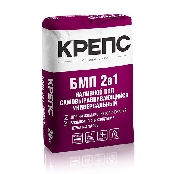 Наливной пол самовыравнив. Крепс БМП 20кг
